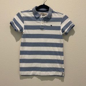 H&M Blue and White Striped Polo